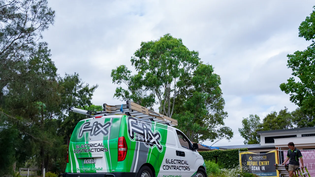 Fix Electrical van parked at a job