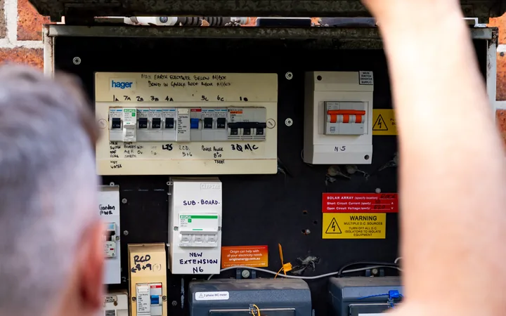 Completed outdoor meter and switchboard