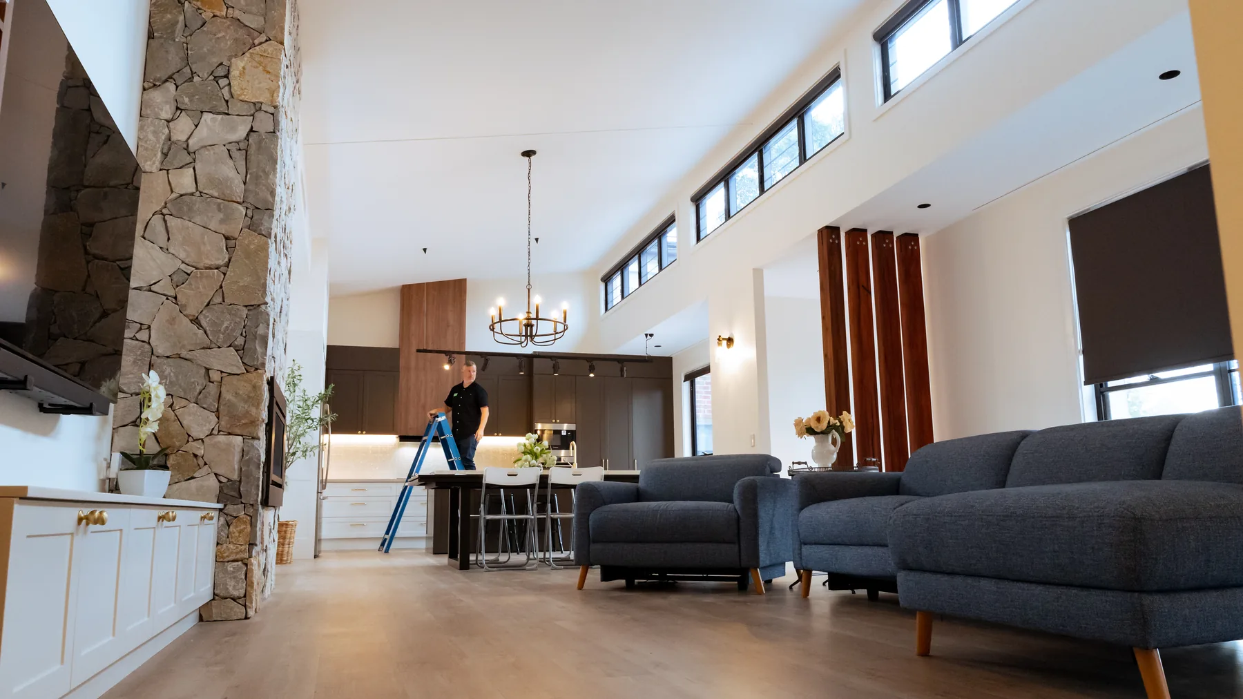 Living area of a completed home